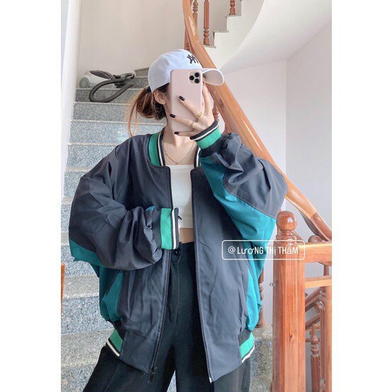 Áo Khoác Nữ Phối Màu 2 Lớp Chất Dù Cán Siêu Đẹp