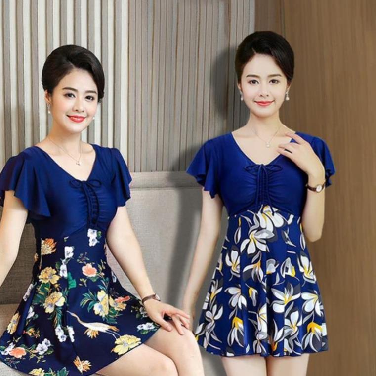 Bộ Đồ Bơi Trung Niên Che Phủ Bụng - Quần Áo Tắm Cho Mẹ Có Bigsize ⚡ \
