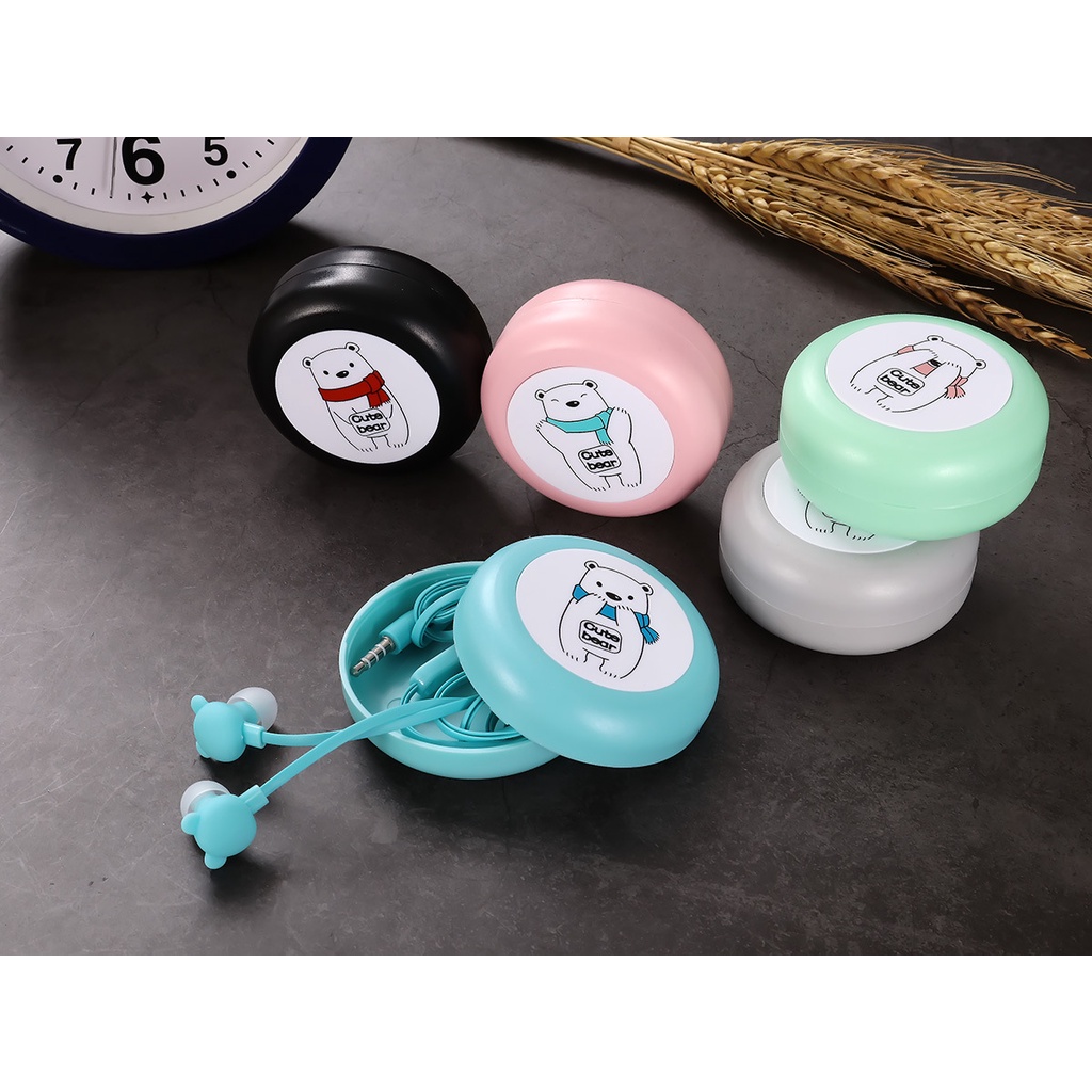 🔥SO CUTE🔥 Tai nghe nhét tai có dây có mic MC 129 kiêm hộp đựng tai nghe siêu kute, âm thanh cực đỉnh - BH 6T