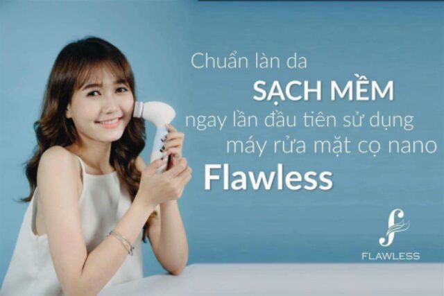 Máy rửa mặt cọ nano flawless. Hàng Việt Nam được sản xuất theo công nghệ Nhật Bản. Giá niêm yết 600k/bộ