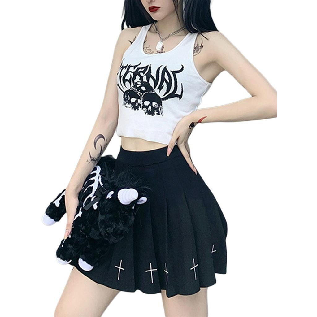 Áo ba lỗ in hình đầu lâu thời trang cá tính cho nữ