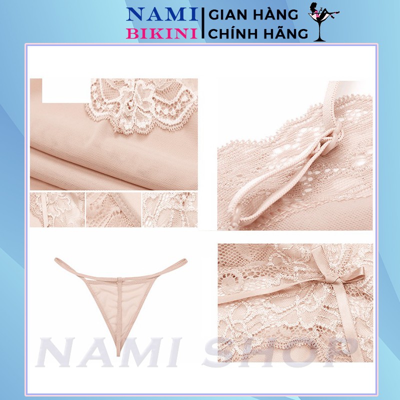 Váy ngủ xuyên thấu kèm quần lọt khe đầm ngủ sexy phối ren váy 2 dây chéo gợi cảm Nami | BigBuy360 - bigbuy360.vn