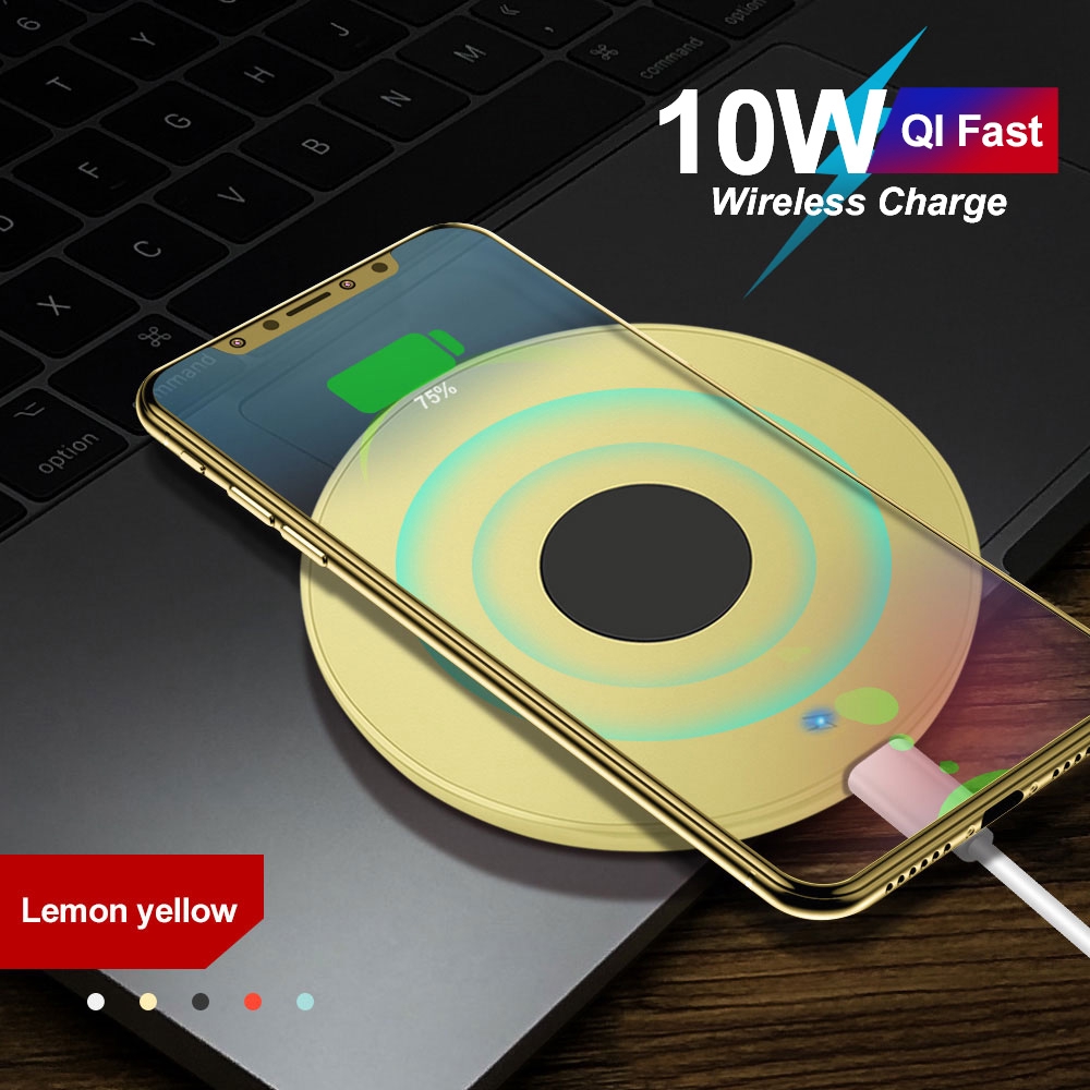 Đế Sạc Nhanh Không Dây 10w Qi Cho Iphone 11 Pro X Xs Max Xr Samsung S8 S9 S10 Plus Note 10 9