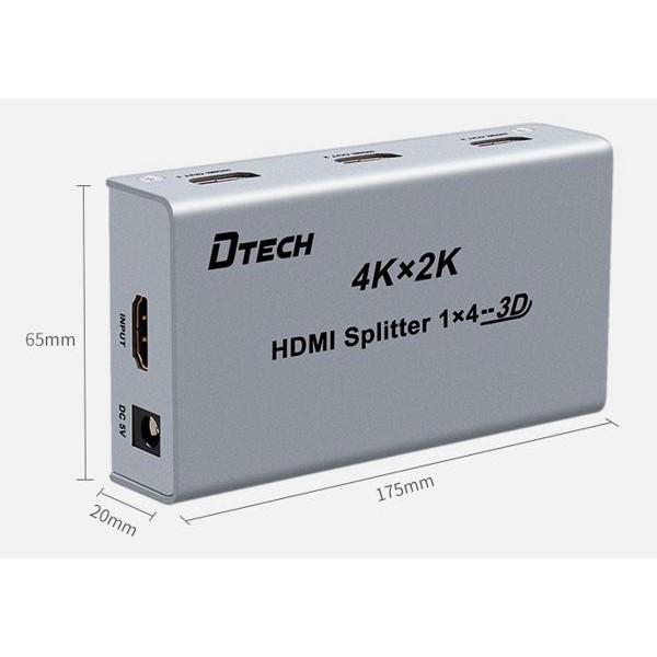 Bộ chia HDMI 1 RA 4 DTECH DT-7144 hỗ trợ 4K-2K (DT7144) | BigBuy360 - bigbuy360.vn