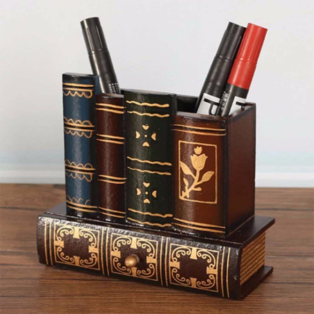 Hộp Đựng Bút Bằng Gỗ Dùng Trang Trí Nhà Cửa / Văn Phòng Ốp