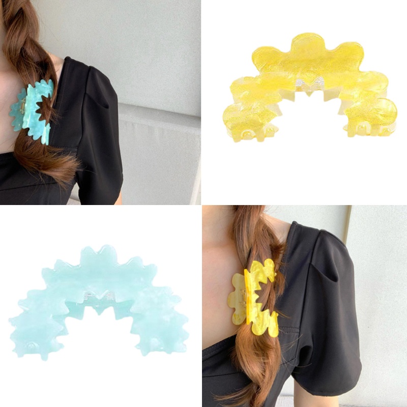 Kẹp Tóc Đuôi Ngựa Chống Trượt Bằng Acrylic Hình Bán Nguyệt Giá Đỡ