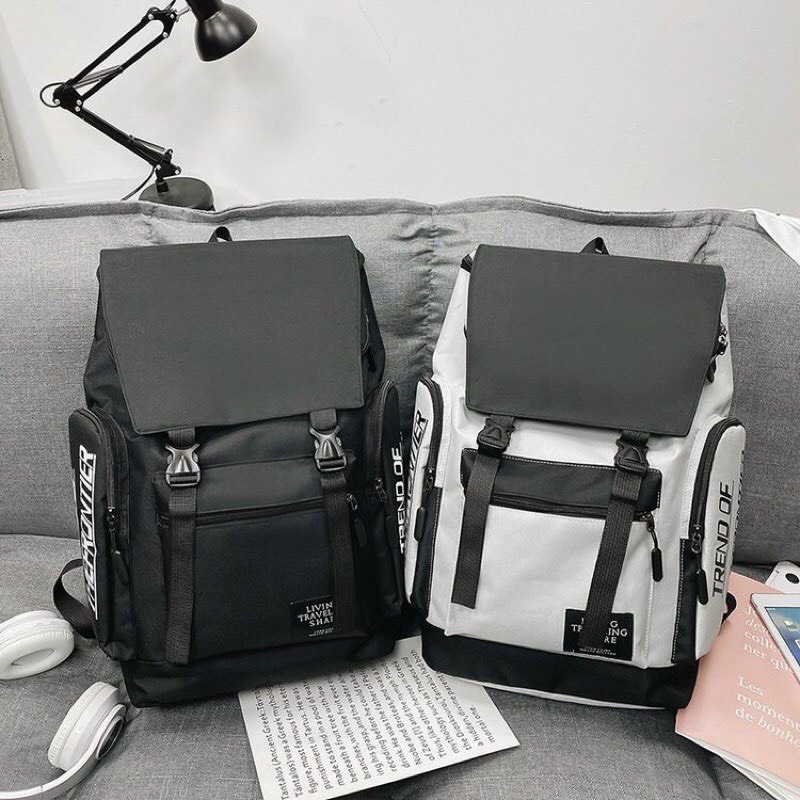 [freeship] Balo Ulzzang Siêu Rộng Thời Trang Unisex Hàn Quốc, Đi Học, Đi Chơi, Du Lịch Có Ngăn Đựng Laptop