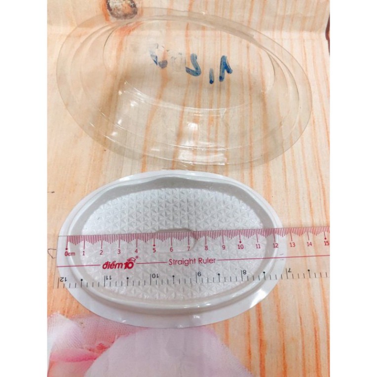 Combo 100 Hộp nhựa oval mini đế trắng dùng đựng bánh bông lan, bánh mì; kích thước: lọt lòng 12 x 7 x 5cm