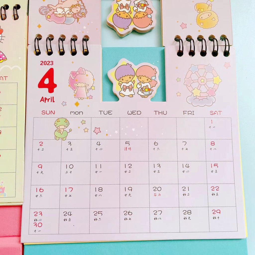 Lịch Để Bàn 2023 Square Hoạt Hình Siêu Sễ Thương ( Ghi Chú Kế Hoạch To Do List)