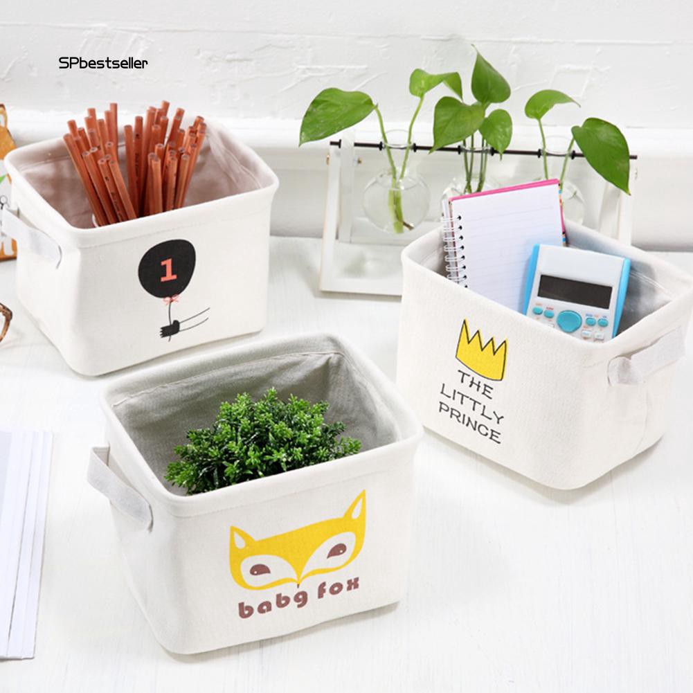 Giỏ vải đựng vật dụng để bàn xinh xắn