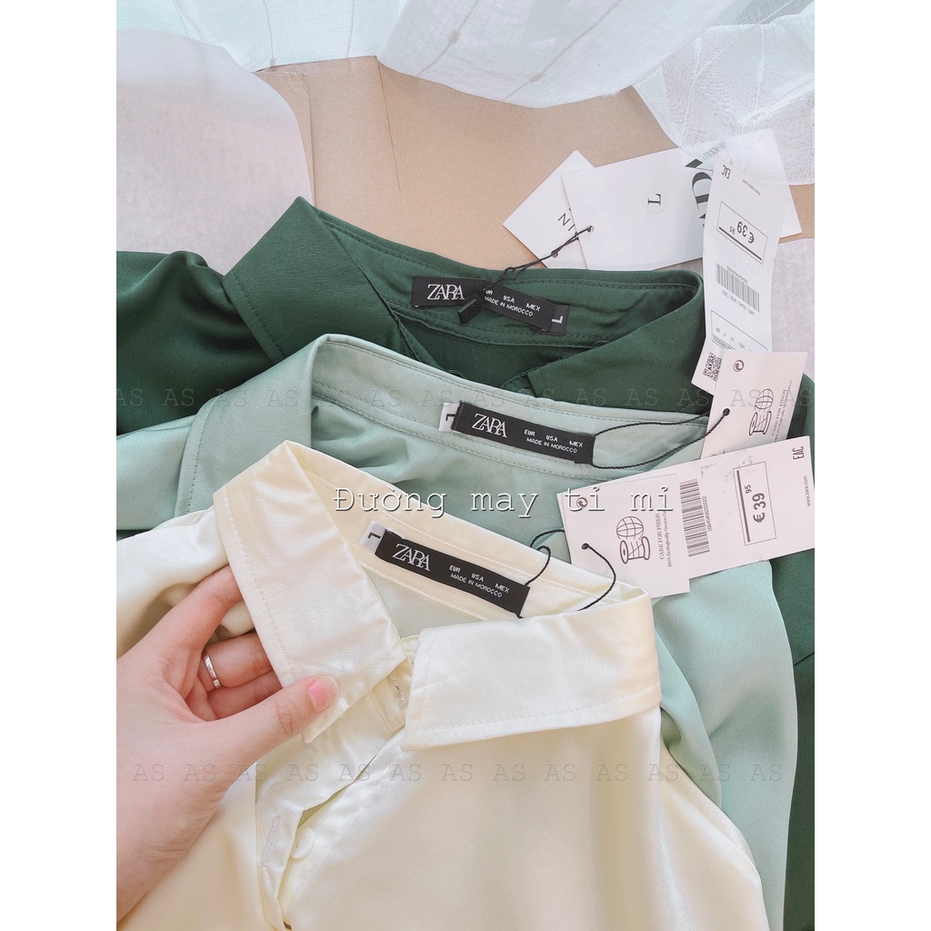 ÁO SƠ MI LỤA CỔ ĐỨC VẠT TRÒN ZR SUÔNG