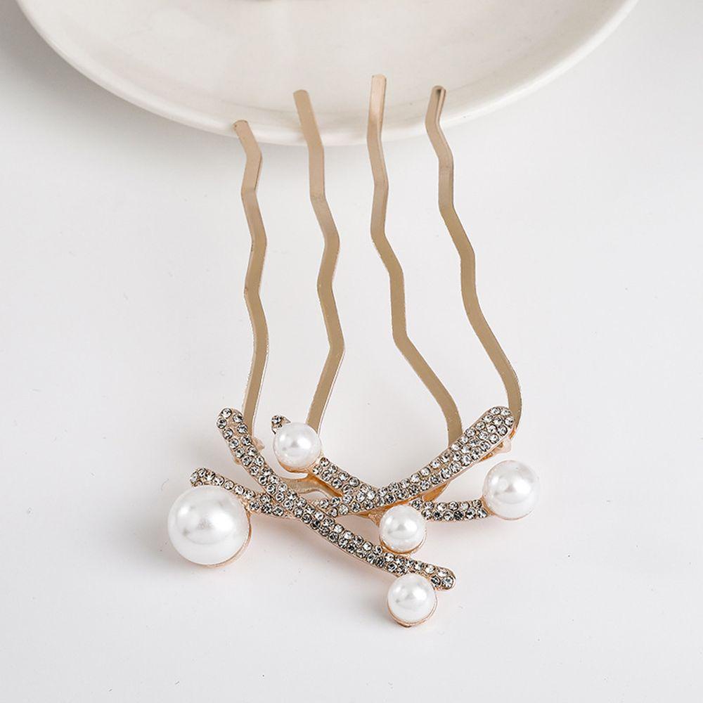 Lược Chải Tóc Bằng Kim Loại Màu Ngà Thanh Lịch|Trâm Cài Tóc Phong Cách Hàn Quốc Đáng Yêu