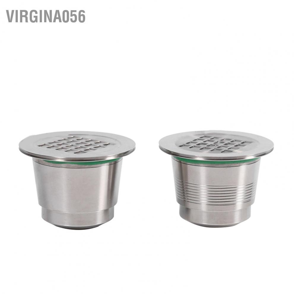 Virgina056 Virgina056 2 loại Viên nang cà phê có thể tái sử dụng bằng thép không gỉ Tương thích cho máy pha Nespresso