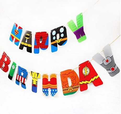 Dây treo trang trí tiệc sinh nhật hình siêu anh hùng