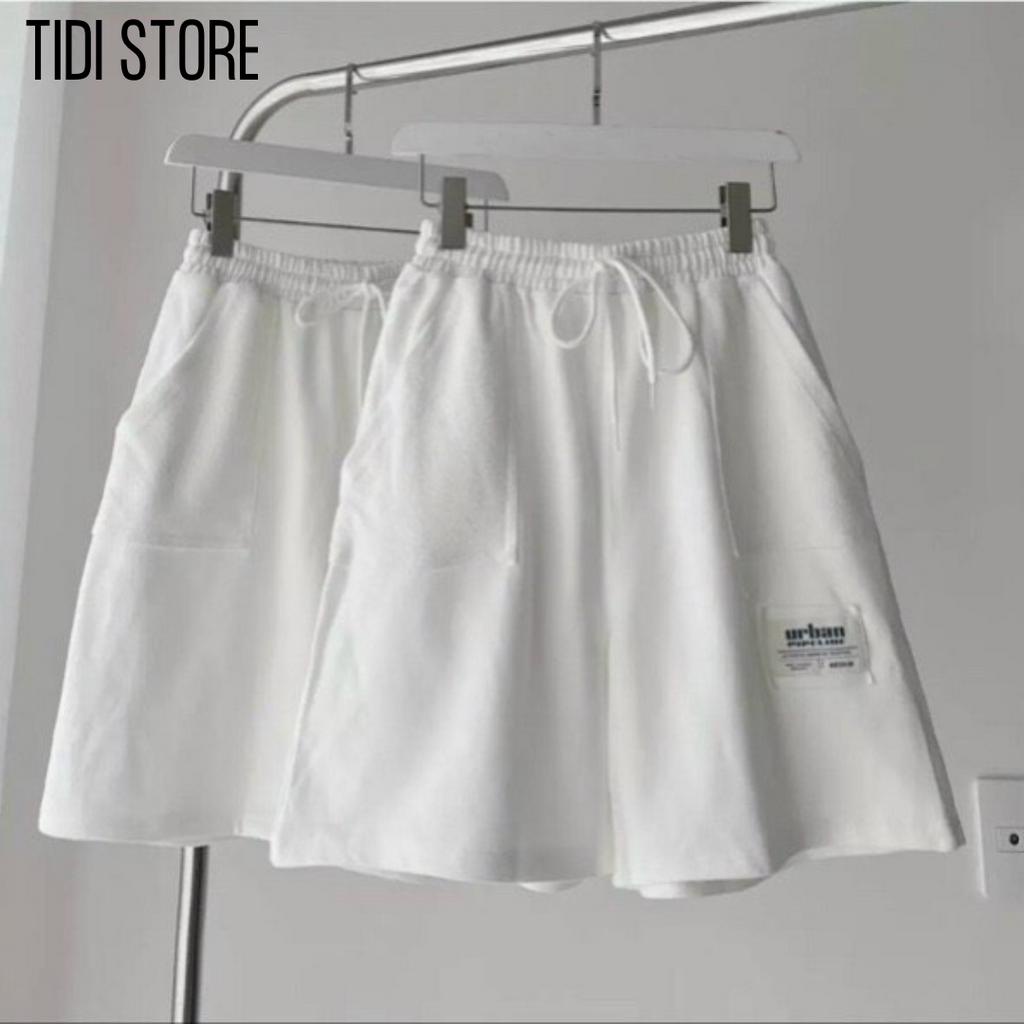 Quần đùi nỉ ống rộng nam nữ unisex thoáng mát mặc nhà TQN01