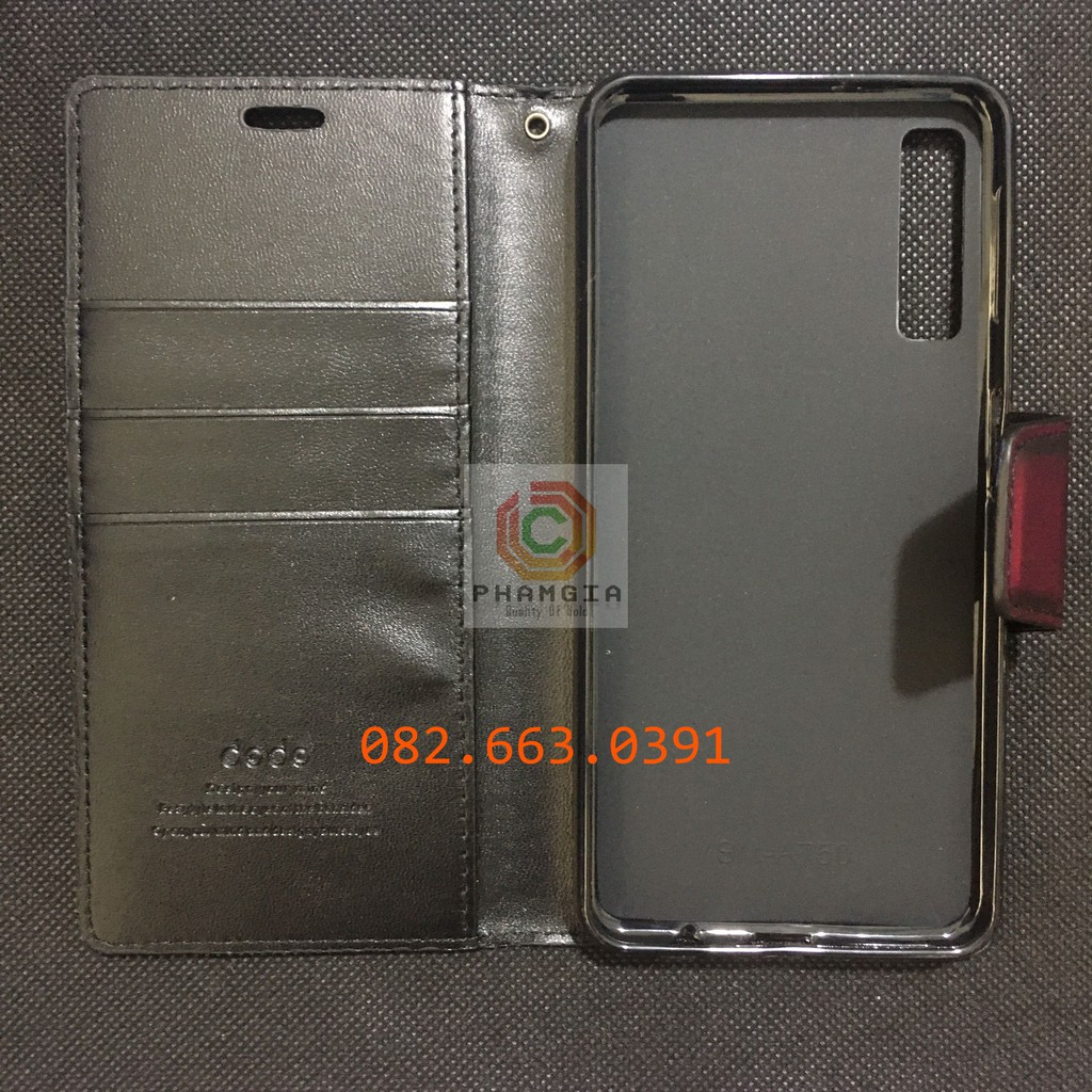 Bao da Samsung A7 2018 (A750) da đẹp, có ngăn ví, chống xem phim