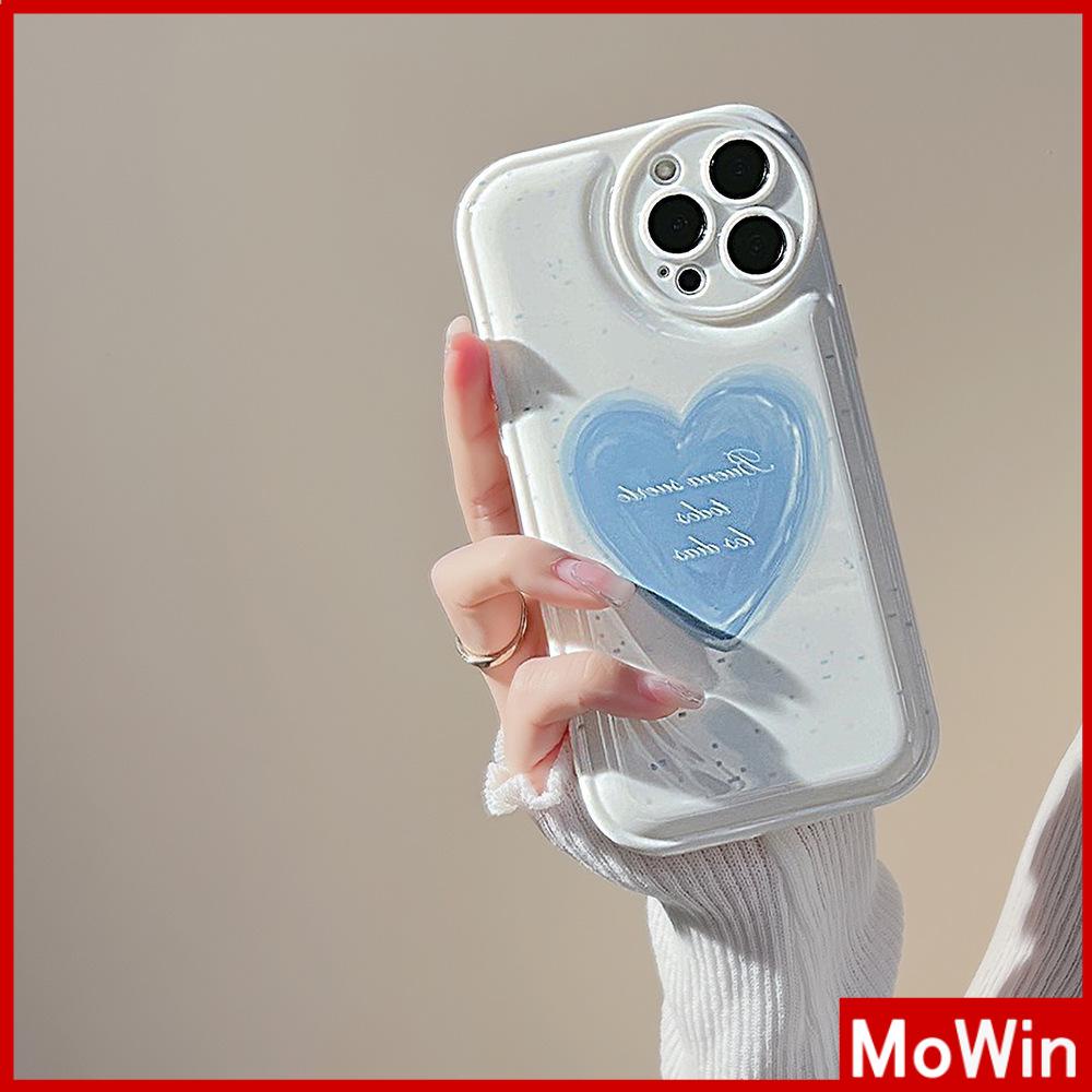 Ốp điện thoại silicon túi khí in trái tim xanh lam thích hợp cho iPhone 11ProMax 13ProMax 12ProMax 7P xr XSMax