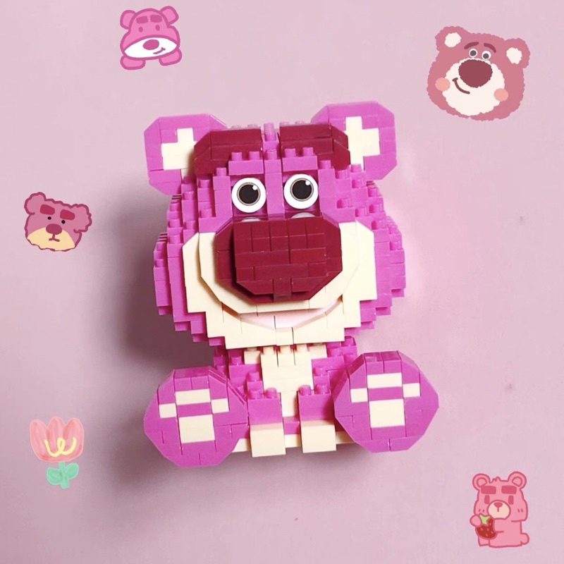 Đồ chơi Lego lắp ráp 3D gấu Lotso hồng Toy Story 🍓