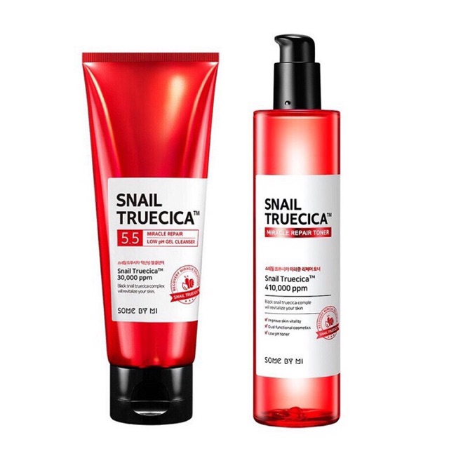 Combo Toner + Sữa Rửa Mặt Ốc Sên Some By Mi Snail Truecica Fullsize