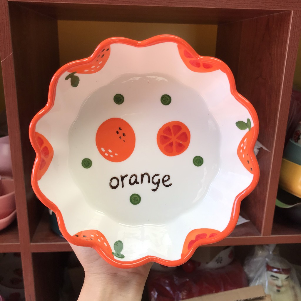 Bát Ăn Cơm Đĩa Sứ Bộ Chén Dĩa Sứ Dễ Thương Cute Bát Đĩa Trái Cam Decor Cao Cấp S18