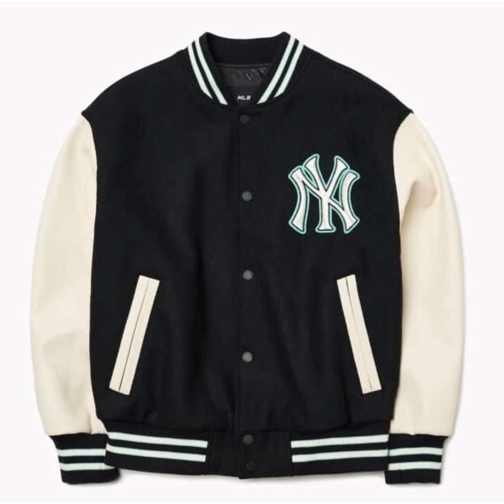 Áo khoác nam nữ - Bomber jacket MLB NY - LA M.L.B chất liệu nhung gân dày dặn form rộng rãi MISSOUT. Áo khoác bomber dạ