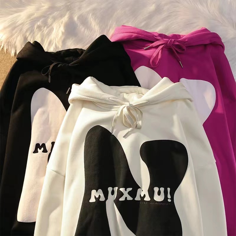 NRVP Áo Hoodie Tay Dài Oversize In Họa Tiết Phong Cách Hàn Quốc Kiểu Mới Cho Nam / Nữ