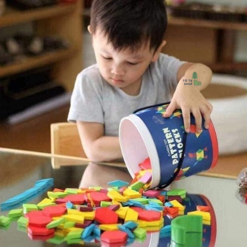 [Hàng Chính Hãng] Đồ Chơi Gỗ Xếp Hình Sáng Tạo Mideer Pattern Blocks 250 chi tiết