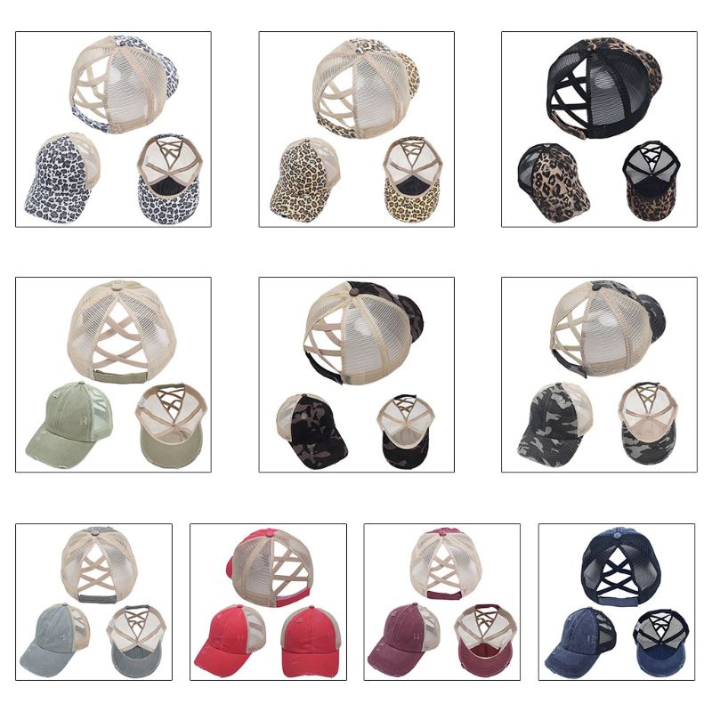 Mũ Lưỡi Trai Phối Lưới Hở Lưng Họa Tiết Da Báo Thời Trang Cho Nữ