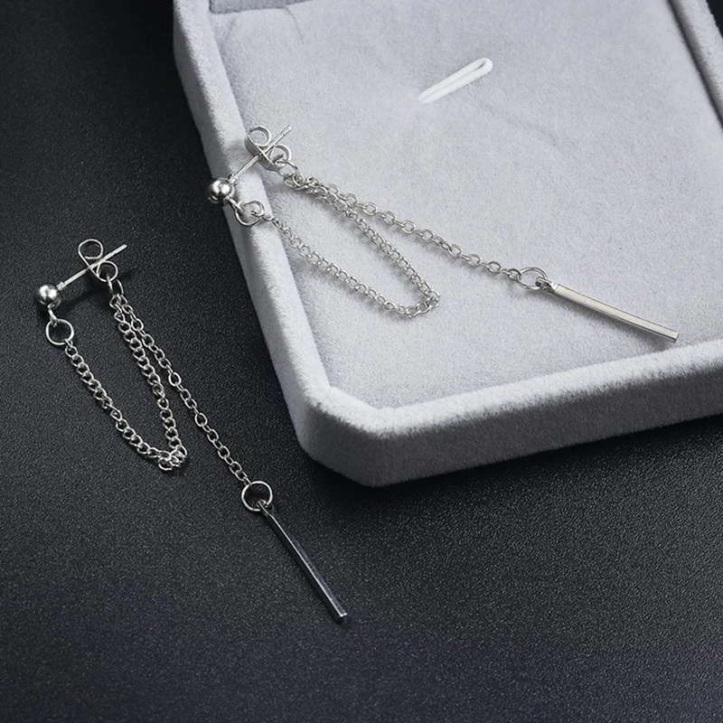 Bông tai dài tua rua bằng kim loại hình chữ cái lạnh đơn giản phong cách hip hop cho nữ