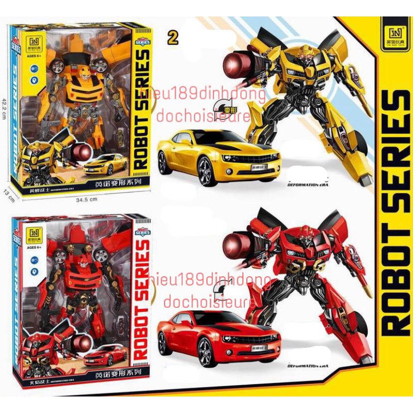 Lắp ráp xếp hình Robot transformers biến hình xe oto bumblebee cỡ lớn (Khách hàng chat chọn màu)