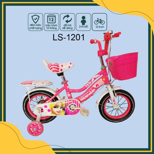 Xe đạp trẻ em 12Inch [Giá Kho Siêu Rẻ] cho Bé từ 2 - 4 tuổi