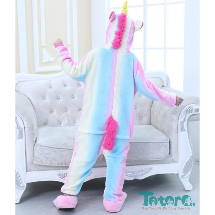 Bộ đồ liền thân hình thú trẻ em - Unicorn Cầu vồng Tím