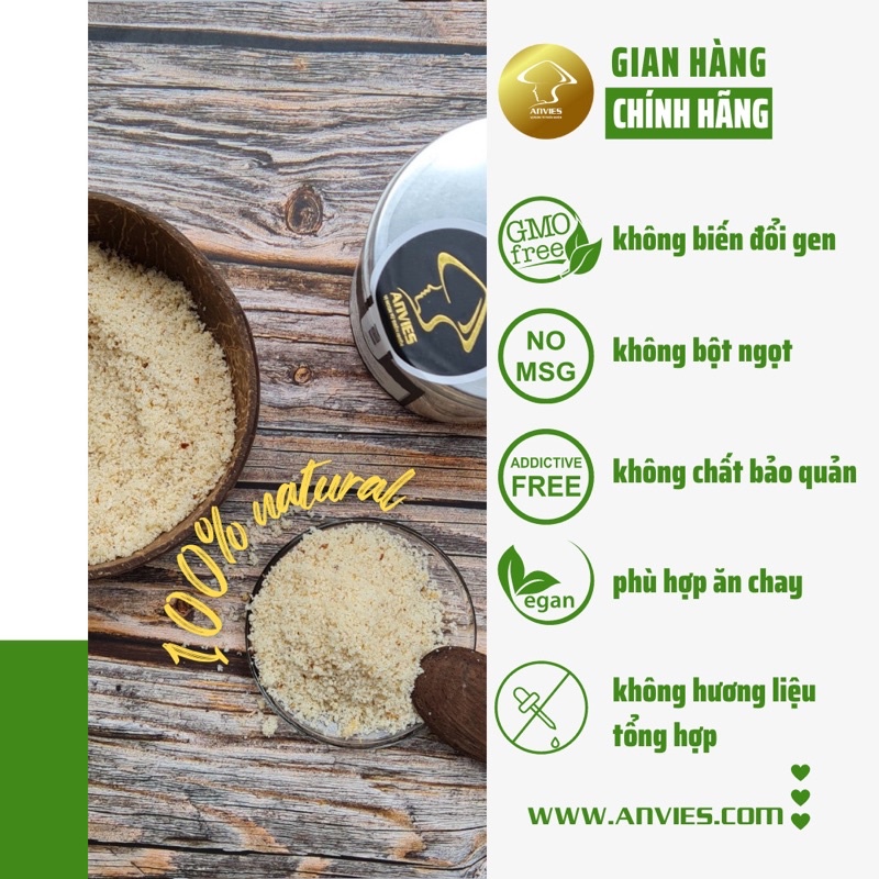 Hạt nêm nấm hữu cơ cho bé ăn dặm Anvies 225G