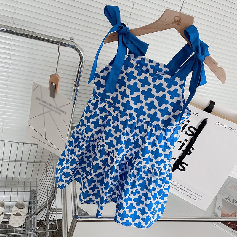 Đầm Công Chúa Hai Dây Thời Trang Hàn Quốc Mùa Hè Cho Bé Gái