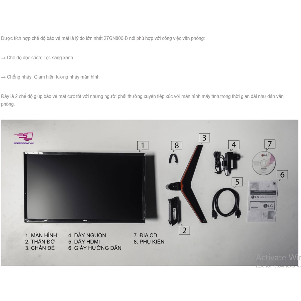 Màn hình máy tính LG 27GN-800-B chính hãng BH: 24 tháng trên toàn quốc