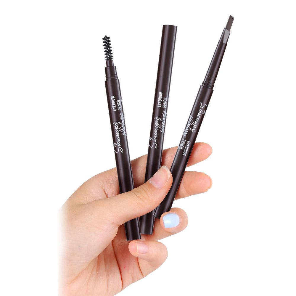 Bút Kẻ Mày Hai Đầu Tích Hợp Cọ Chải Thời Trang Chống Thấm Nước Cho Người Mới Bắt Đầu