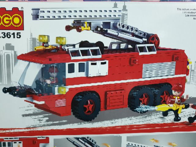 Lego cogo 3615 mô hình lắp ghép biệt đội đặc nhiệm cứu hỏa cứu hộ chuyên nghiệp xe 6x6 cầu thang kéo xịt nước