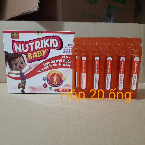 Siro ăn ngon cho bé từ 6 tháng tuổi NUTRIKID BABY kích thích tiêu hóa,ăn ngon ,ngủ tốt - Hộp 20 ống