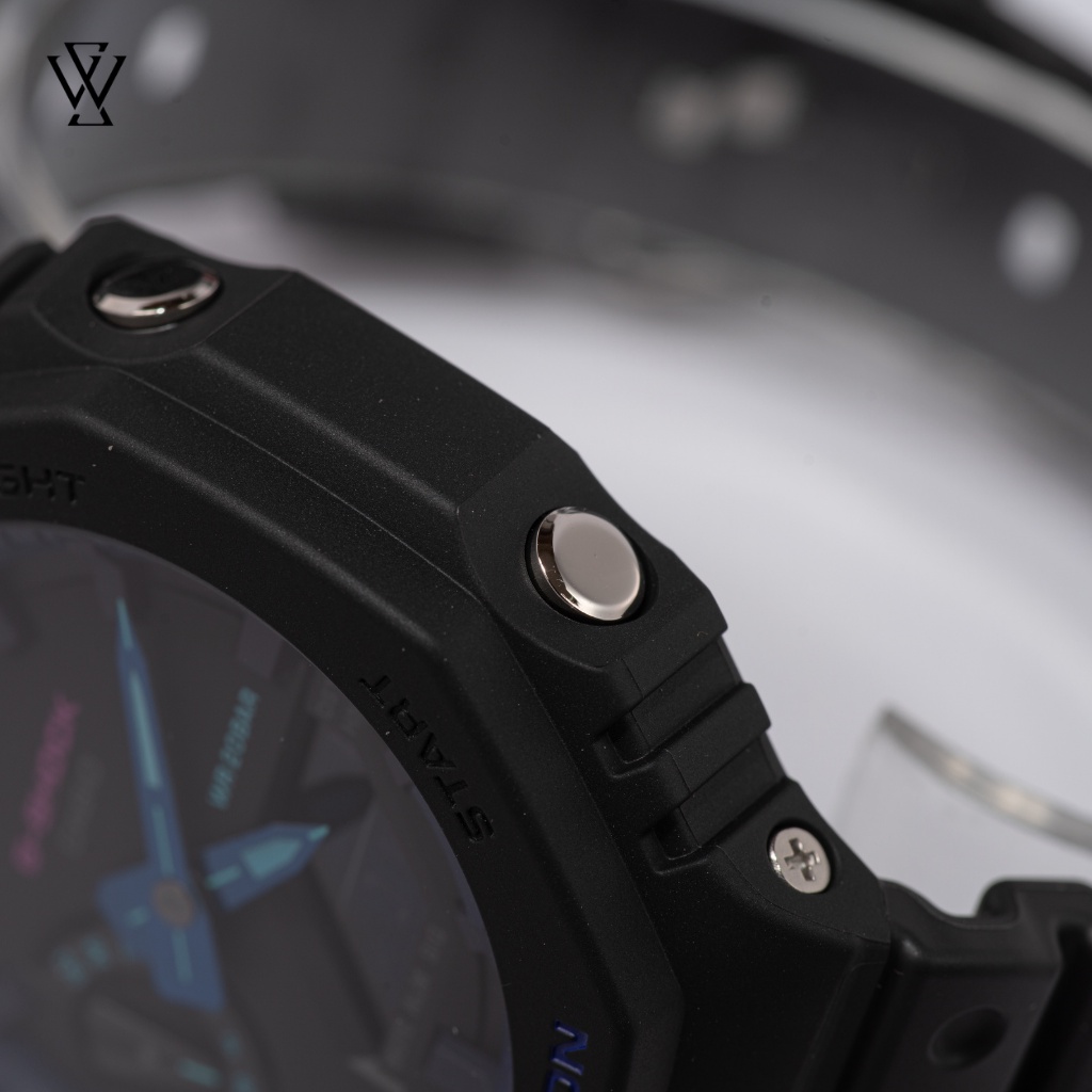 Đồng Hồ Quartz Nam Casio G-Shock GA-2100VB-1ADR Thiết Kế Mặt Kính Khoáng 45.4mm, Dây Cao Su Và Vỏ Nhựa Bền Bỉ
