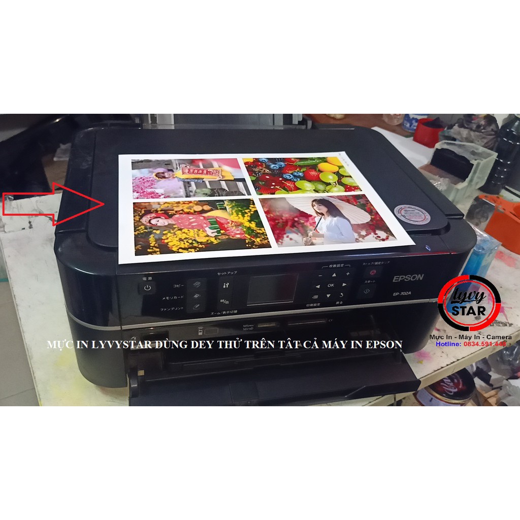 Bộ mực 6 màu DYE UV cho máy in Epson L805 in siêu đẹp,siêu tươi hình