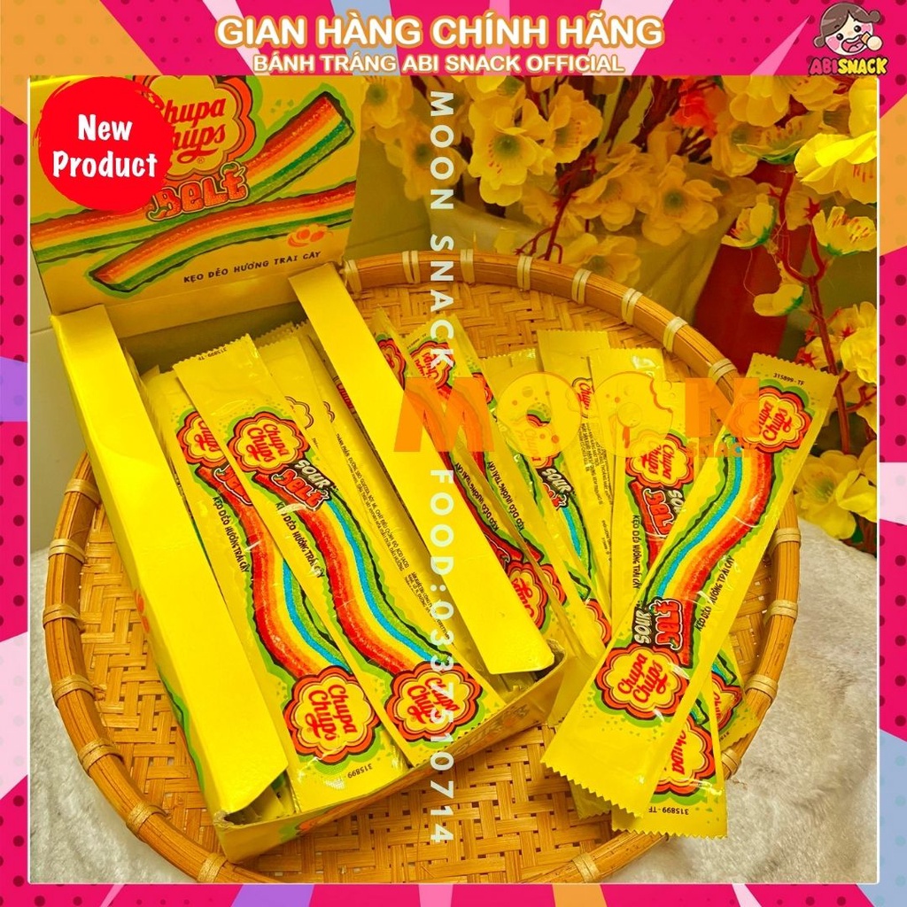 Kẹo dưới 5k 1 cây kẹo dẻo cầu vồng hương trái cây hỗn hợp chupa chups sour - ảnh sản phẩm 1