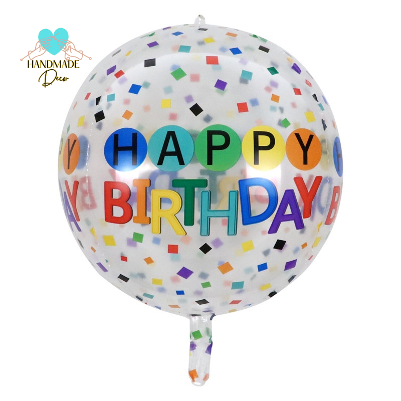 Bóng 4D in chữ HAPPY BIRTHDAY phong cách  Hàn Quốc đường kính 55cm - Decor sinh nhật