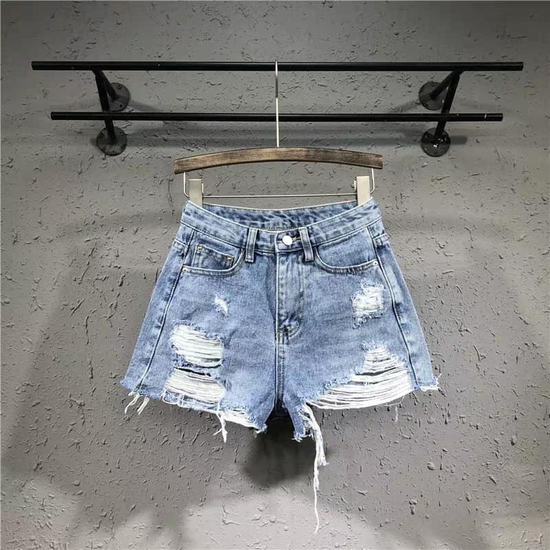 Quần short jean nữ RÁCH ( BÊN 2 BÊN 3 ) XANH ĐÁ mẫu mới nhất S00G-1