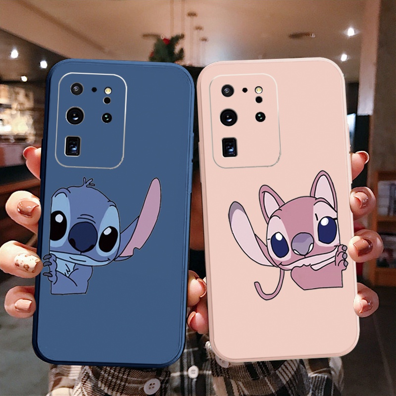 Ốp Điện Thoại Cạnh Vuông In Hình Stitch Cho Samsung Galaxy S21 Ultra S20 FE S10 Plus