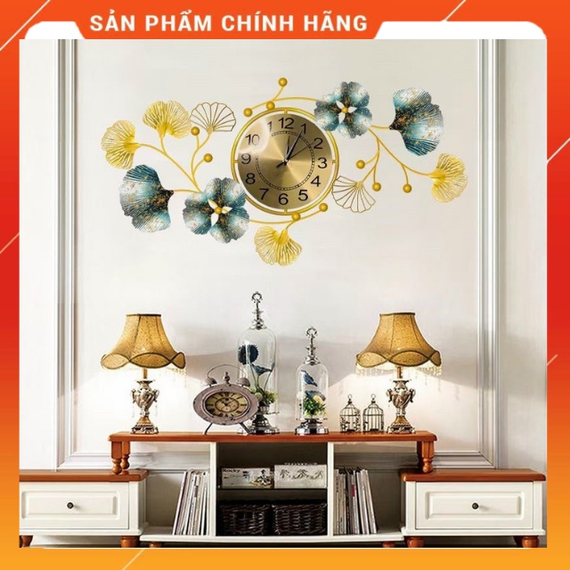 Đồng Hồ Treo Tường Trang Trí Họa Tiết Hoa Hoa Và Bướm- Mã 2111- Kích Thước 90* 50cm- bảo hành 5 năm