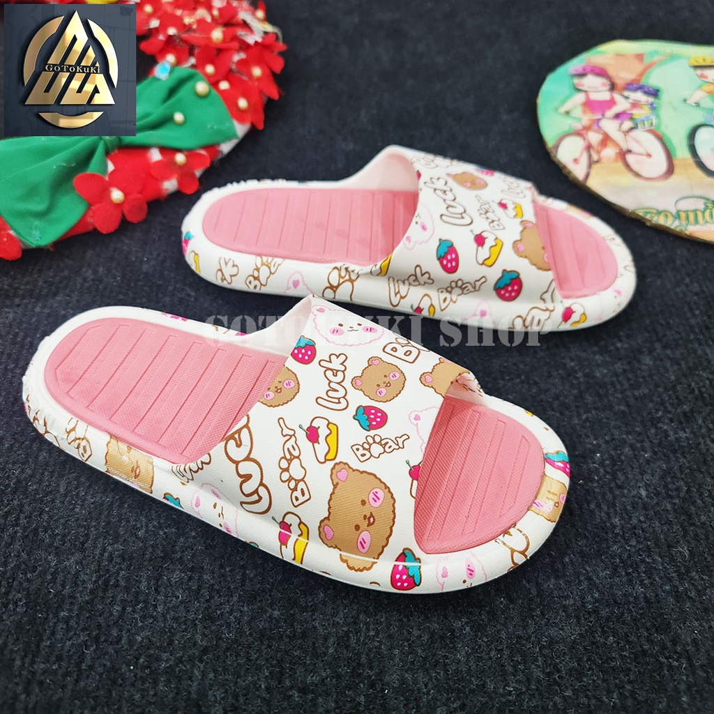 Dép quai ngang nữ xinh thời trang Hàn Quốc 2022 in hình siêu dễ thương cute đáng yêu D7738