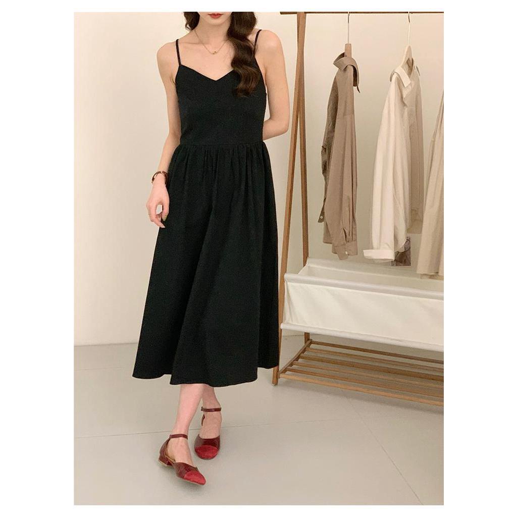 Đầm Dài Hai Dây Màu Đen 62441