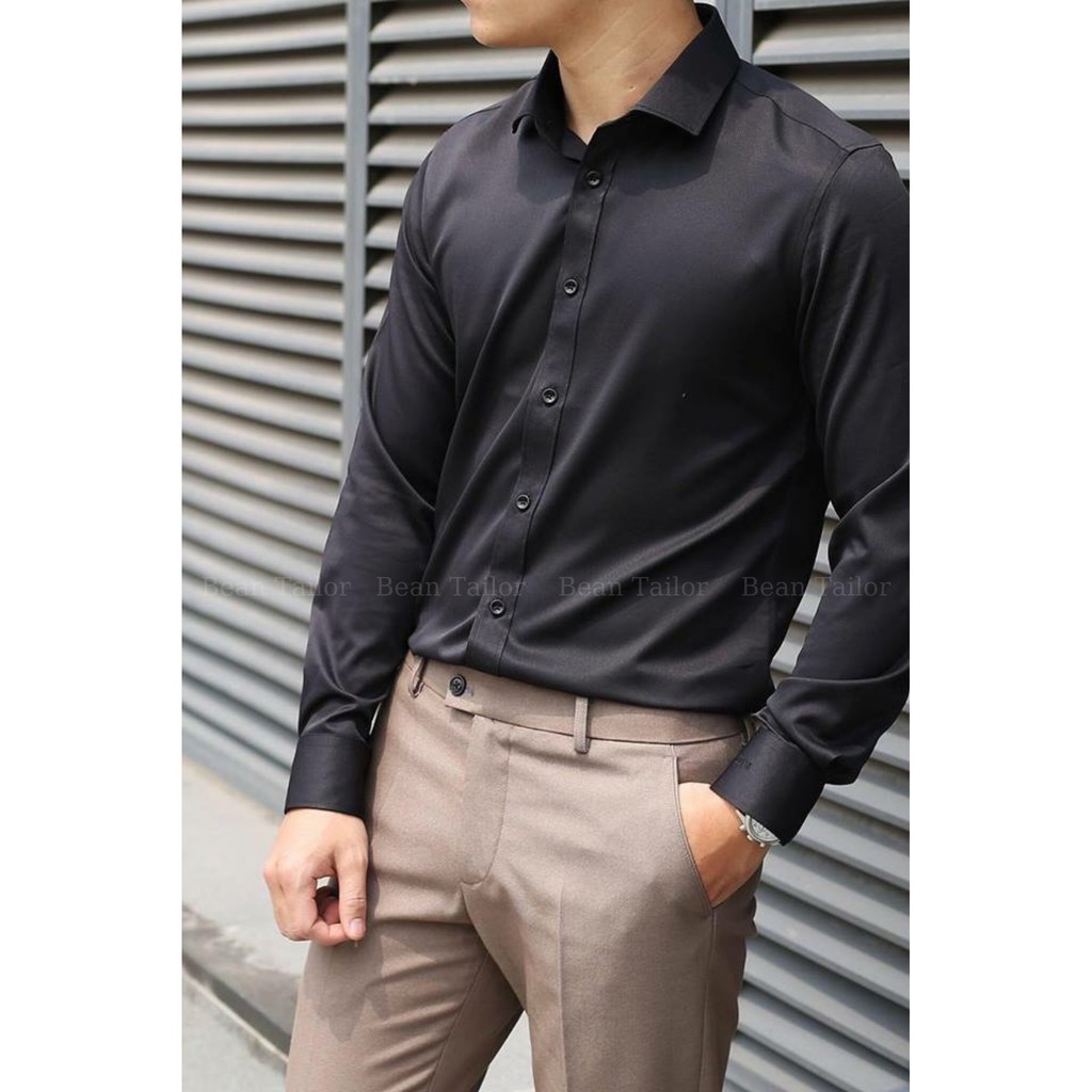 Áo sơ mi nam rắng cotton gân chéo Ultra PBv2 tay dài cao cấp #8