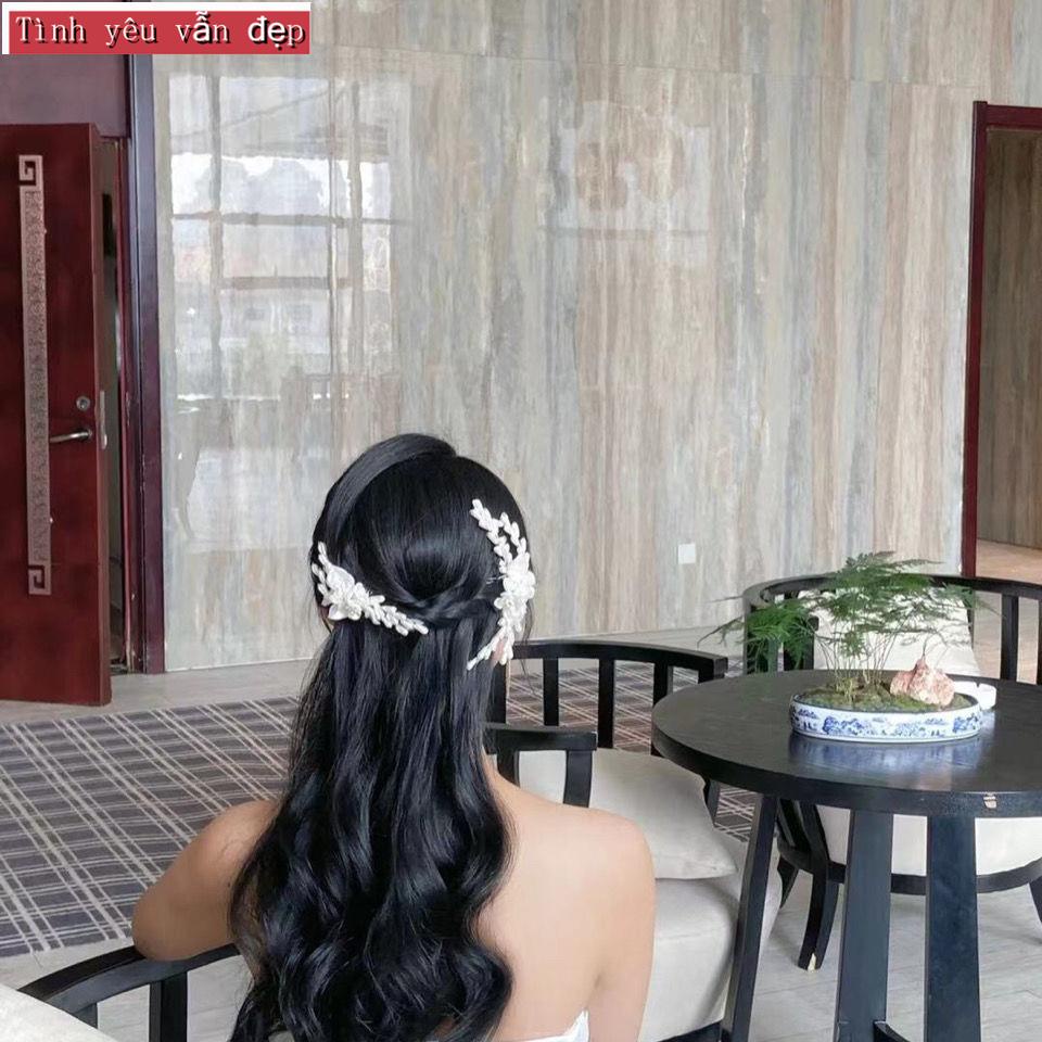 [Hàng Mới về] Lược cài tóc hình hoa đính ngọc trai nhân tạo thời trang cho cô dâu