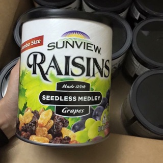 Nho khô Sunview Raisin( Sỉ 9xk/hop, thùng 12h)Date t4/2020